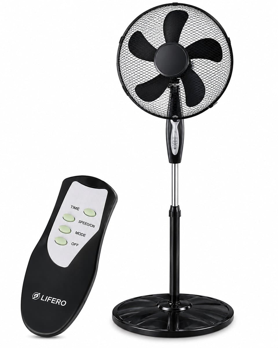 Lifero Staande Ventilator 45W - Ventilatoren - Verstelbaar 3 Standen - Vloerventilator - Koelventilator op Statief - Ventilatie — afbeelding 1