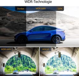 3-kanaals dashcam - Auto camera - Veilige ritten documenteren - Ingebouwde parkeerbewaking - 1080P FHD - Zwart — thumbnail 2