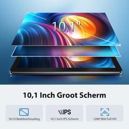 SnelShoppen - Tablet 10 Inch Android 15 | Octa-Core 18GB RAM 128GB ROM 1TB TF | HD IPS Scherm 5MP + 8MP Camera | WiFi 6 Bluetooth 5.0 | Ideaal voor Mu — thumbnail 3