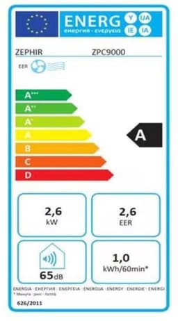 Zephir ZPC9000 mobiele airconditioner Wit - Mobiele Airco — thumbnail 2