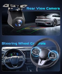 SnelShoppen - 10 Inch Rotating Android Car Radio 1 Din - 4GB + 64GB, GPS, Bluetooth, Wireless CarPlay/Android Auto, FM/RDS, WiFi, Mirror Link, Retro C — thumbnail 4