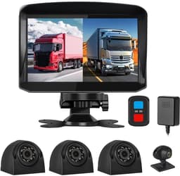 SnelShoppen - 4CH Dashcam Set met 7 Inch Monitor, 1080P Waterproof Camera's voor Truck, Bus en Voertuigen, GPS, Nachtzicht, G-Sensor, Voor en Achter B — thumbnail 1