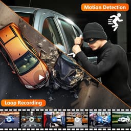 SnelShoppen - Mirror Dash Cam 4 Kanaals Achteruitkijkspiegelcamera 3.16 inch met G-Sensor, Parkeerbewaking, Nachtzicht, 24U Parkeerstand en 64GB Geheu — thumbnail 3