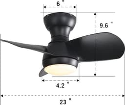HAUSS SPOLE Plafondventilator Met Verlichting – 58 cm – Dimbare 18 W Led – ABS – Zwart – Met Afstandsbediening En Timer — thumbnail 4