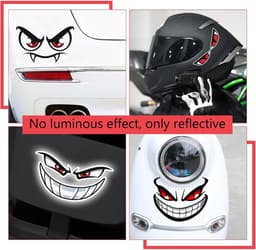 SnelShoppen - Pack van 7 Robot Grasmaaier Oog Stickers, Waterproof, Reflectief, Decoratief, Grappig, Weerbestendig, Voor Auto en Motorfiets, Verbeter — thumbnail 2