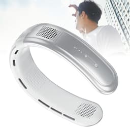 Draagbare nekventilator - USB oplaadbaar, tien keer sterker, koude nekventilator, geschikt voor buitensporten, woon-werkverkeer en reizen, kantoor, studie en persoonlijke - (Wit) — thumbnail 5