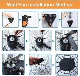Wandventilator - Muur Ventilator - Ruimte Koelen - 120 Graden Oscillatie - 68x70cm - Wit — thumbnail 5