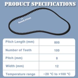 Dailygoods - Aandrijfriem voor Grasmaaier Stiga Park 95 Combi Deck - 800 mm Omtrek — thumbnail 2