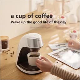 Mini Koffiezetapparaat Draagbaar - 450W - 0.3L - 1-Kops Filter - Wit — thumbnail 2