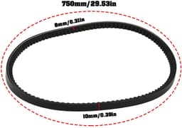 Dailygoods- Aandrijfriem Getand L750xB10xD8mm - Compatibel met QUALCAST XSZ46B - Benzine Grasmaaier - Rekbestendig - Oliebestendig - Schokabsorberend - Grasmaaier Riem — thumbnail 5