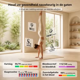 RAYOFI - Smartwatch - Nieuwe damessmartwatch 2026 - 1,57-inch sporthorloge - Hartslagmeting - Volledig touchscreen - Vierkant ontwerp - Stijlvol damessporthorloge - Goud - Compatibel met Android 5.0+ / iOS 10.0+ — thumbnail 3