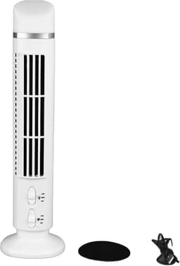 Bladeless Ventilator - Toren Ventilator - Thuis Kantoor - Stille Werking 34dB - 33 cm Hoog - Wit — thumbnail 4