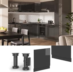 Vaatwasserpaneel - Keukenfront - Keuken Inrichten - Hoogglans Afwerking - 60 cm Breed - Antraciet — thumbnail 3