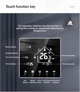 Slimme Thermostaat - Temperatuurregelaar - Energie Besparen - Week Programmering - 86 x 86 mm - Wit — thumbnail 3