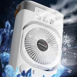 Persoonlijke Airco - Mini Ventilator - Bureau Koeling - Met Sfeerlampje - Compact Formaat - Wit — thumbnail 4