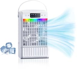 Mobiele Airconditioner - Draagbare Luchtkoeler met 1L-watertank, Verdampingskoelventilator, Airconditioner Zonder Afvoerslang, Persoonlijke Koelventilator voor Kamers & op de Camping [Energieklasse A+++] - wit — thumbnail 1