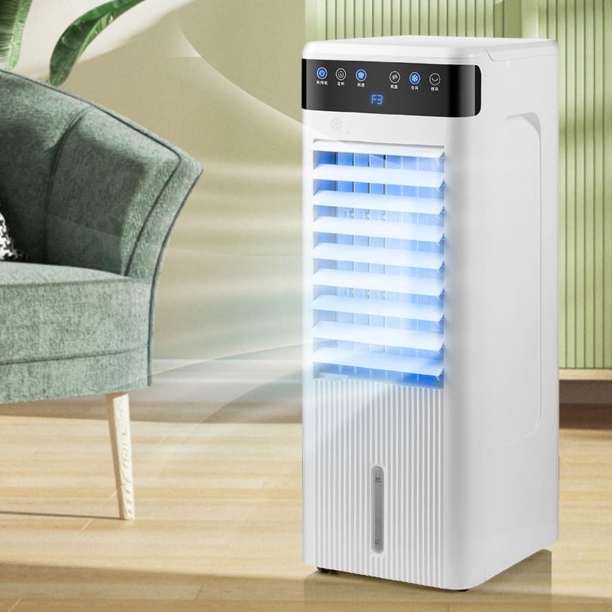 Mobiele Ventilator - Verdampingskoeler - Ruimte Koelen - Dubbele Turbo - 5 Liter Reservoir - Wit — afbeelding 1