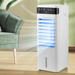 Mobiele Ventilator - Verdampingskoeler - Ruimte Koelen - Dubbele Turbo - 5 Liter Reservoir - Wit — thumbnail 1