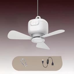 Draagbare Plafondventilator - Ophangbare Koeler - Buitencomfort Vergroten - 3 Snelheden Instelbaar - 3 Meter Snoer - Wit — thumbnail 5