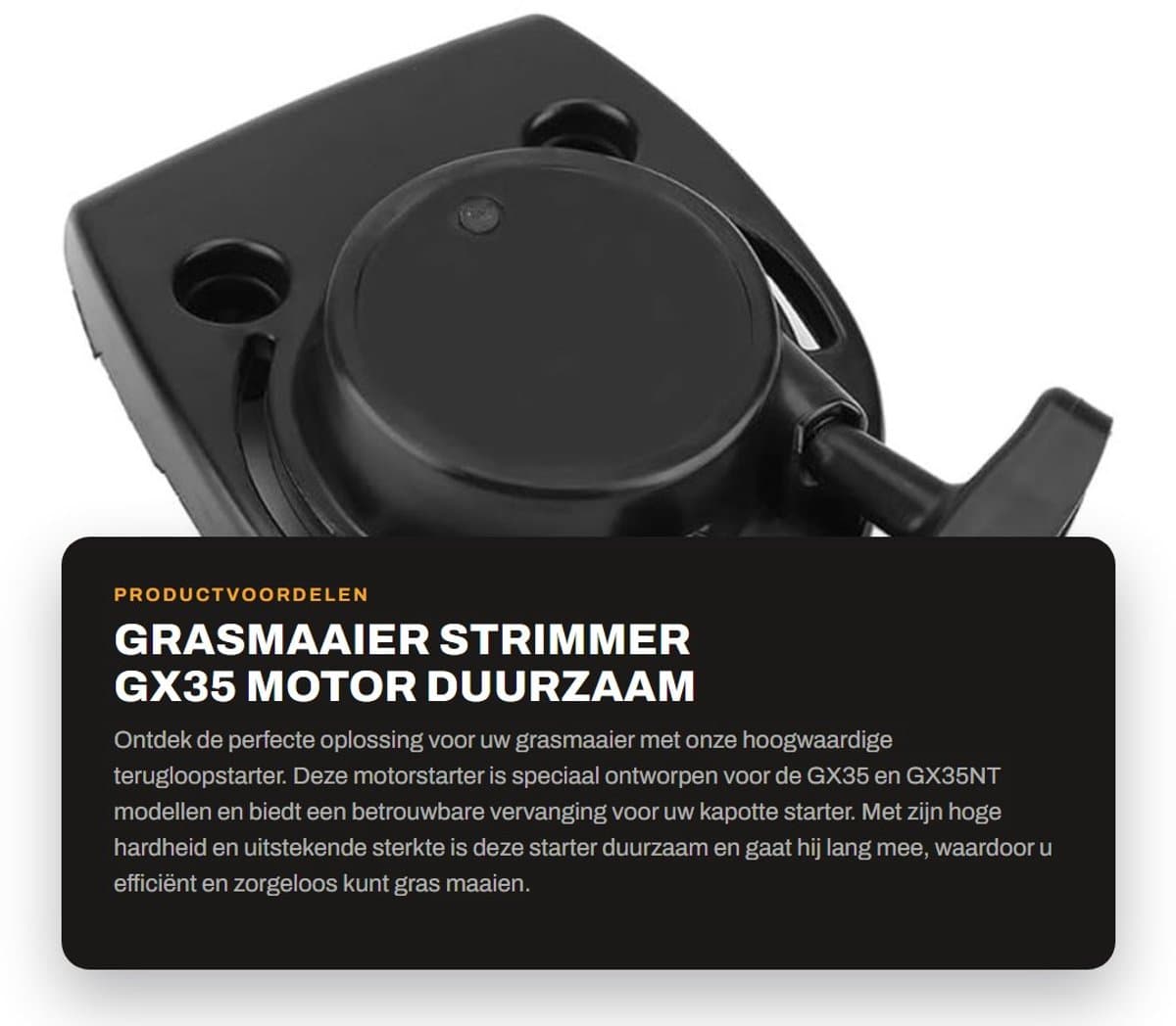Dailygoods- Repeteerstarter Hoogwaardige Vervanging - Grasmaaier - Motor - Duurzaam - Hoge Hardheid - Goede Sterkte - Startmotor — afbeelding 1