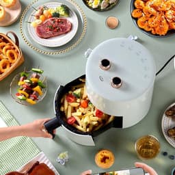 Heteluchtfriteuse Oven - Multifunctionele Frituurpan - Gezond Koken - Grote Capaciteit - 37 Liter - Groen — thumbnail 2