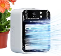 KZQ Mini Verdampingskoeler Met Variabele Snelheid En 500 Ml Watertank - Draagbaar Voor Kantoor, Thuis, Auto En Buiten — thumbnail 1