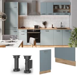 Vaatwasserfrontpaneel - Deurpaneel Vaatwasser - Keuken Integratie - R-Line Serie - 45 cm - Blauw-grijs — thumbnail 3