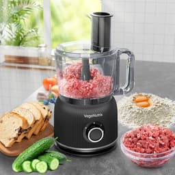 Keukenmachine Blender - Keukenrobot Mixer - Eten Bereiden - Krachtige 1500W Motor - 2.5L Hakmolen - Zwart — thumbnail 2