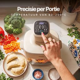 Seeger ClearFry - Glazen Airfryer - 6 Programma's - PFAS-Vrij - 60°C Tot 200°C - 2.5L + 4.5L Glazen Containers - Beige — thumbnail 2