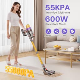 Draadloze Steelstofzuiger - Kruimeldief Stofzuiger - Grondig Schoonmaken - Slimme Zuigkracht - 80 Min Werktijd - Zwart — thumbnail 3