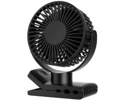 Air & Flow Mini Ventilator - Krachtige Draadloze Fan op Batterijen – USB-C Oplaadbare Ventilator - Draadloos & Oplaadbaar - voor Bureau, Auto, of naast je bed - Zwart