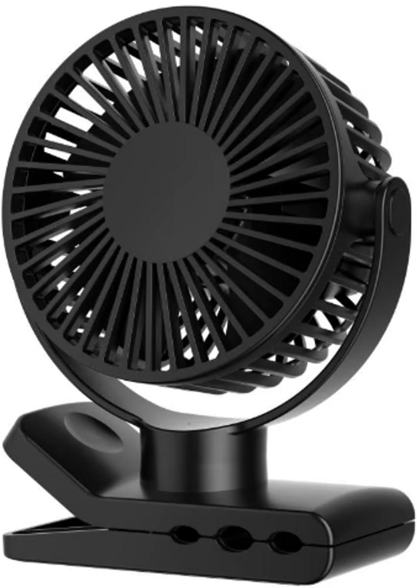 Air & Flow Mini Ventilator - Krachtige Draadloze Fan op Batterijen - USB-C Oplaadbare Ventilator - Draadloos & Oplaadbaar - voor Bureau, Auto, of naast je bed - Zwart — afbeelding 1