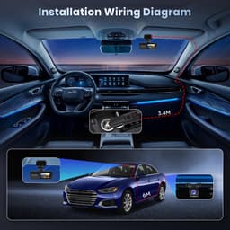 SnelShoppen - Hodozzy Dashcam Voor En Achter Auto, Dual Front En Binnenruimte Autocamera, FHD 1080p, 64G Kaart, 3,16 Inch IPS-Scherm, G-sensor, Parkee — thumbnail 4