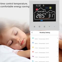 Digitale Thermostaat - Slimme Regelaar - Temperatuur Beheer - Programmeerbaar LCD - 86x86mm - Zwart — thumbnail 3