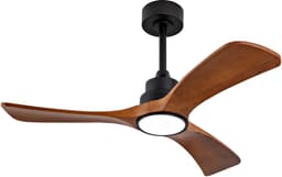 COVREO Plafondventilator met verlichting 106 cm zwart hout, 6 snelheden — thumbnail 1