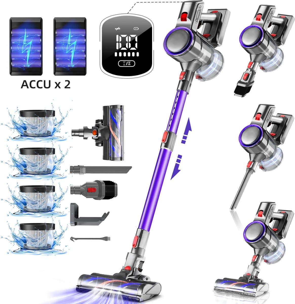 Hiazurm Steelstofzuiger Draadloos — afbeelding 1