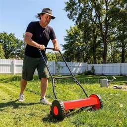 Handmatige kooimaaier met 5 messen, maaibreedte 35 cm, verstelbare maaihoogte, compact voor kleine en middelgrote tuinen — thumbnail 4