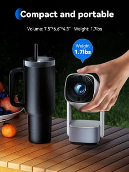 SK2 Mini Retroprojector met Wifi en Bluetooth 1080P | Draagbare Videoprojector Ondersteund, Auto Focus, Autokeystone compatibel met HDMI/tv-stick/iPhone/Android — thumbnail 2