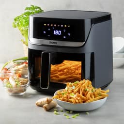 DOMO DO551FR Heteluchtfriteuse “DuoGrill” - Airfryer met Kijkvenster - Dual Heating - 8 Programma’s - 8 L - 2 kg Friet - Zwart — thumbnail 5