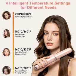 Haarborstel voor kort, 4 temperatuurniveaus, snelle verwarming | Draagbare draadloze stijlborstel voor onderweg, duurzaam en voedend design voor alle haartypes (zwart) — thumbnail 3