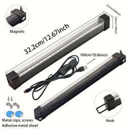 Wclavion-Set van twee uv-blacklight led-balken met usb-aansluiting en aan/uitschakelaar sfeerverlichting voor feesten disco en thema-evenementen binnenshuis — thumbnail 2