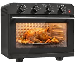 HOMCOM Airfryer Oven - Koudgewalst staal, gehard glas - 54 x 48 x 48,2 cm - Zwart — thumbnail 1