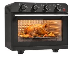 HOMCOM Airfryer Oven - Koudgewalst staal, gehard glas - 54 x 48 x 48,2 cm - Zwart