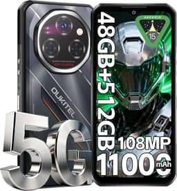 OUKITEL WP62 5G Rugged Smartphone-11000mAh-48GB RAM-512GB ROM-108MP camera-Android 15-IP68/IP69K-OTG — thumbnail 1
