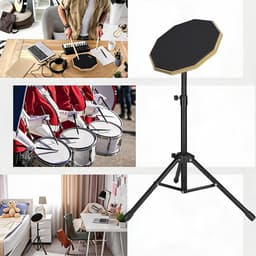 12 Inch Drumpad Set – Stille Drum Oefenpad - Oefendrumpad - Drum Practice Pad - met Stokken & Verstelbare Standaard & Draagtas – Achthoekig - Voor Oefenen & Studie — thumbnail 4