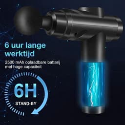 NIVA® Masage Gun - Massagepistool voor Schouders, Lichaam, Rug en Ontspanning - Percussie Massageapparaat voor Spieren - Zwart - 10cm x 10cm x 10cm — thumbnail 3