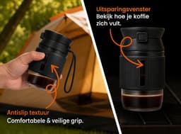 Yemtech® 4 in 1 Draagbare Koffiemachine - Draagbare Espressomachine - Espresso - Filterkoffie - 100 ml - Mini Koffiemachine - Oplaadbaar 9600mAh - Pour-Over Filterkoffie — thumbnail 4