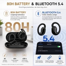 Fivesquare AirWave – Open-Ear - beige - Bluetooth 5.4 Koptelefoon met ENC & 80u Gebruik — thumbnail 3