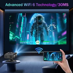 Archi Smart Projector – TV - Full HD 1080P – 800 ANSI – 4K/8K Ondersteuning – Android 12 – WiFi 6 & Bluetooth 5.3 – Autofocus – 64GB — thumbnail 3