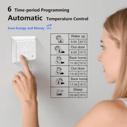 Slimme Thermostaat voor Elektrische Vloerverwarming - WiFi, Programmeerbaar en Spraakgestuurd — thumbnail 4